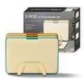 Multifunctional 3-piece plastic cutting board set with a storage base for kitchen - 3-Piece Cutting Board Set (Color Box)