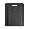 Set di 3 taglieri in plastica PP nera stile granito con manici per il trasporto integrati - Set di 3 pezzi / Nero