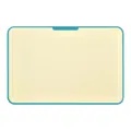 Multifunctional cream plastic cutting board with teal border for baby food supplements - Blue