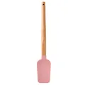 Rosa Silikon-Teigschaber mit langem Holzgriff zum Backen und Dekorieren von Torten - Rosa Großer T-Schaber