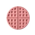 Premium round pink waffle texture silicone heat-resistant placemat for dining table - Round Waffle Mat / Pink