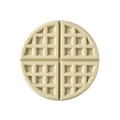 Cream round silicone waffle-textured heat insulation coaster for dining table protection - Round Waffle Mat / Cream