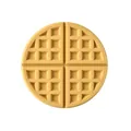 Round yellow silicone trivet featuring a waffle pattern for heat resistant table protection - Round Waffle Mat / Yellow