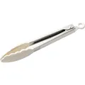 Professional cream white silicone food tongs with a durable stainless steel handle for cooking - Food Clip