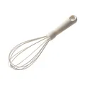 Cream-colored silicone balloon whisk with ergonomic hanging handle for kitchen baking - Whisk