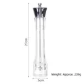 Transparent acrylic manual pepper grinder with silver electroplated cap, 27cm tall. - 10 Inch Gun Black