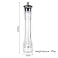Manual acrylic pepper and salt grinder with ceramic core, 27cm tall kitchen tool - 10 Inch (27cm) / Gunmetal
