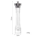 Manual acrylic pepper and sea salt grinder, size 27x5cm, weighing approximately 239g - 10" / Gun Black