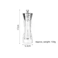 Manual acrylic pepper grinder with electroplated top and 17cm height measurements - 6 Inch Silver
