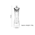 Transparent acrylic manual pepper grinder with chrome top, size and weight specifications - 6 Inch Silver