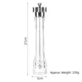 Professional clear acrylic manual pepper grinder salt mill 27cm tall kitchen accessory - 10" / Silver Plated