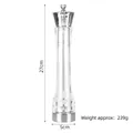 Manual acrylic pepper grinder with chrome top, 27cm height, 5cm width, 239g weight - 10 Inch Silver