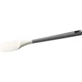 Premium heat-resistant silicone scraper spatula with dark grey handle and cream white head - Spatula
