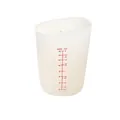 Translucent silicone measuring cup with clear red ounce and cup scale markings - White 16oz