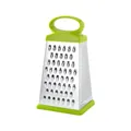 Durable stainless steel 4-sided box grater with green ergonomic handle and base. - 9 Inch / Green