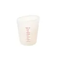 Semi-transparent silicone measuring cup with red ounce and cup scale markings - White 8oz