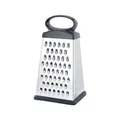 Four-sided stainless steel vegetable grater with black ergonomic handle and base - 9 Inch / Black