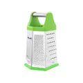 Versatile green 6-sided stainless steel box grater for cheese and vegetables food prep - Tube Handle Green (HD-048) / 8 Inch