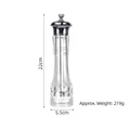 Manual acrylic pepper grinder with ceramic core, height 22cm and base diameter 5.5cm. - 8 Inch (22cm) / Gunmetal