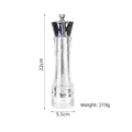 Manual acrylic pepper and salt grinder with chrome plated top and dimensions 22x5.5cm - 8 Inch Gun Black