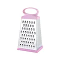 Multi-functional stainless steel 4-sided box grater for kitchen with pink handle - 9 Inch / Pink