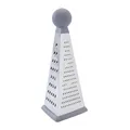 4-sided stainless steel kitchen box grater with grey ball handle for vegetables and cheese - Large Four-Sided Box Grater (HD-042) / 9 Inch
