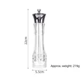 Acrylic manual pepper grinder with adjustable coarseness, 22cm height and 219g weight - 8 Inch Gun Black