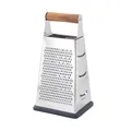4-sided stainless steel vegetable grater with wood handle and non-slip base kitchen tool - Acacia Wood Handle Style (HD-033)