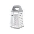 Six-sided stainless steel box grater with grey ergonomic handle for vegetable cheese - Luxury Handle Gray (HD-047)
