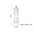 Clear acrylic manual pepper grinder with chrome top, 17cm height and 159g weight - 6 Inch Transparent