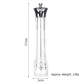 Premium 27cm tall clear acrylic manual pepper grinder with adjustable coarseness and chrome top - 10 Inch Gun Black