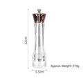 Manual acrylic pepper and salt grinder with rose gold plated top and dimensions - 8 Inch Copper