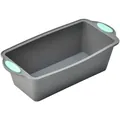 Stampo per plumcake in silicone grigio resistente al calore con manici blu per dolci - Rettangolare Piccolo