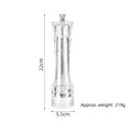 Manual acrylic pepper grinder mill with electroplated top, 22cm tall, 219g weight. - 8 Inch Transparent