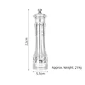22cm manual acrylic pepper grinder with adjustable ceramic core and clear body design - 8 Inch (22cm) / Clear