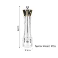 Manual acrylic pepper grinder with gold-plated top, 22cm height, clear spice mill. - 8 Inch Gold