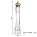 Manual acrylic pepper and salt mill grinder with gold top, 27cm height SKU image - 10 Inch (27cm) / Gold Plated