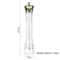 Professional adjustable manual acrylic pepper grinder with elegant gold top finish, 27cm - 10 Inch Gold