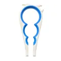 Multi-functional jar opener tool with non-slip blue silicone grips for various lid sizes - Can Opener / Blue