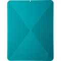 Premium turquoise silicone dish drying mat featuring a non-slip rectangular ribbed design - 33x42cm / Lake Green