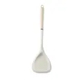 Cream-white food-grade silicone spatula with textured handle and hanging hole for non-stick pans - Spatula / Translucent / Cream White