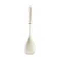 Food-grade cream silicone cooking spoon with ergonomic ribbed handle - Translucent Solid Turner