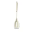Premium heat-resistant food grade silicone slotted cooking spoon in cream white finish - Translucent Scraper Spatula