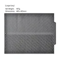 Large gray silicone drying mat with ribbed non-slip heat resistant surface 485x405mm - L / Gray