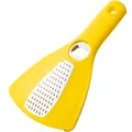 Multifunctional yellow plastic kitchen grater and integrated metal bottle opener tool - Yellow