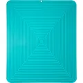 Large teal silicone drying mat for kitchen, 40x50cm heat-resistant protective pad for sink. - Sky Blue