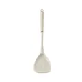 Professional food-grade cream white silicone turner spatula with ergonomic ribbed handle - White Stir-fry Turner