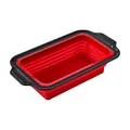 Red and black collapsible silicone loaf pan for professional bread and cake baking - Rectangular Loaf Pan / 1 Piece / Red