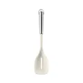 Cuillère à fente en silicone blanc crème avec manche en acier inoxydable pour poêles - Grattoir Large / Blanc