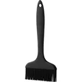 Large black silicone basting brush with wide head for professional BBQ and baking - Black